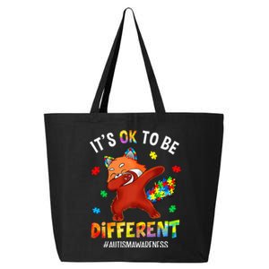 Autism Awareness Dabbing Red Panda It's Ok To Be Different 25L Jumbo Tote