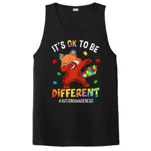 Autism Awareness Dabbing Red Panda It's Ok To Be Different PosiCharge Competitor Tank