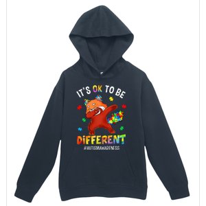 Autism Awareness Dabbing Red Panda It's Ok To Be Different Urban Pullover Hoodie