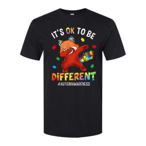 Autism Awareness Dabbing Red Panda It's Ok To Be Different Softstyle CVC T-Shirt