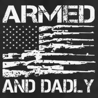Armed And Dadly Funny Deadly Father For Fathers Day USA Flag 25L Jumbo Tote
