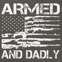 Armed And Dadly Funny Deadly Father For Fathers Day USA Flag Cotton Canvas Backpack
