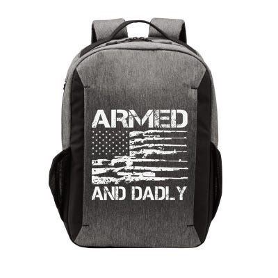 Armed And Dadly Funny Deadly Father For Fathers Day USA Flag Vector Backpack