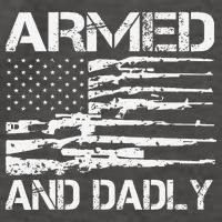 Armed And Dadly Funny Deadly Father For Fathers Day USA Flag Vector Backpack