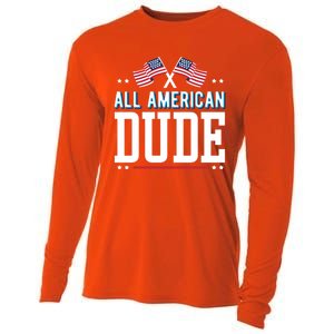 All American Dude 4th Of July Usa Flag Family Gift Cooling Performance Long Sleeve Crew