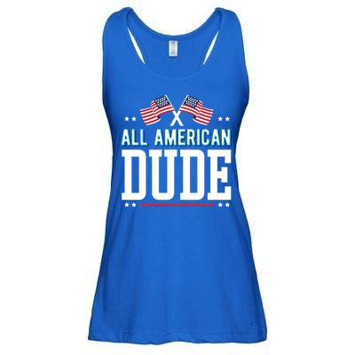 All American Dude 4th Of July Usa Flag Family Gift Ladies Essential Flowy Tank