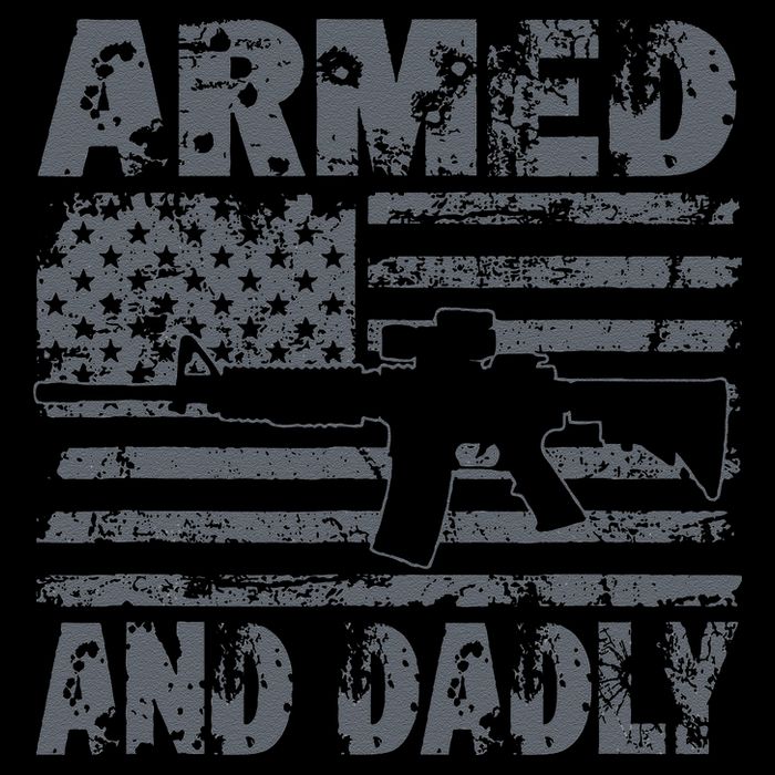 Armed And Dadly Funny Deadly Father For Fathers Day USA Flag Wool Snapback Cap
