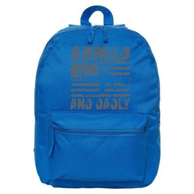 Armed And Dadly Funny Deadly Father For Fathers Day USA Flag 16 in Basic Backpack