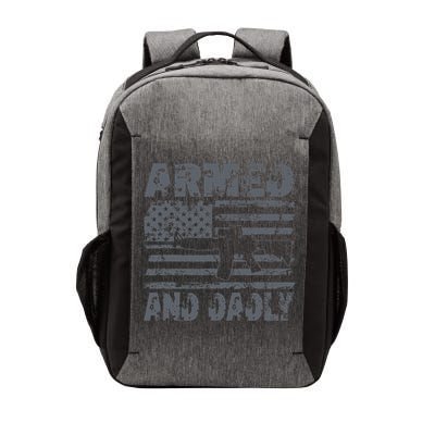 Armed And Dadly Funny Deadly Father For Fathers Day USA Flag Vector Backpack