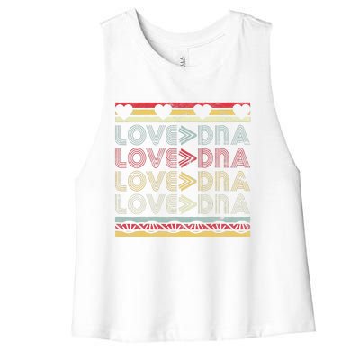 Adopted Adoption Day Gotcha Gifts Parents Love Greater DNA Women's Racerback Cropped Tank