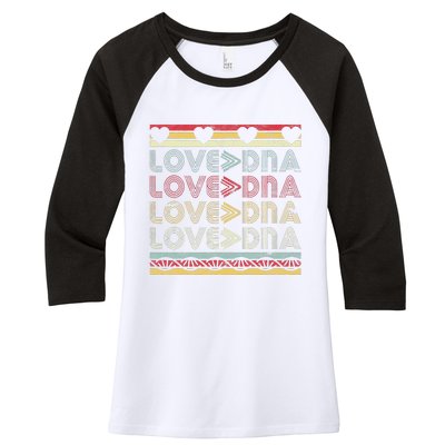 Adopted Adoption Day Gotcha Gifts Parents Love Greater DNA Women's Tri-Blend 3/4-Sleeve Raglan Shirt