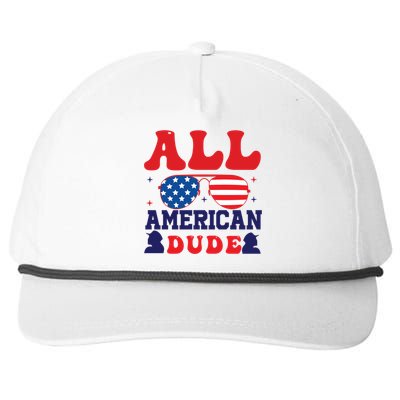 All American Dude 4th Of July Sunglasses Teens Meaningful Gift Snapback Five-Panel Rope Hat