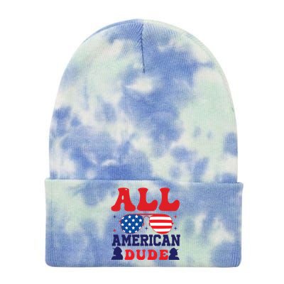 All American Dude 4th Of July Sunglasses Teens Meaningful Gift Tie Dye 12in Knit Beanie