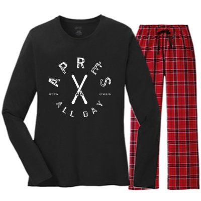 Apres All Day Winter Sports Apres Ski Lover Skiing Men Skier Women's Long Sleeve Flannel Pajama Set 