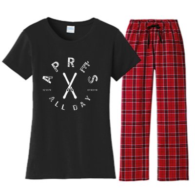 Apres All Day Winter Sports Apres Ski Lover Skiing Men Skier Women's Flannel Pajama Set