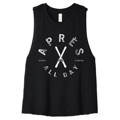 Apres All Day Winter Sports Apres Ski Lover Skiing Men Skier Women's Racerback Cropped Tank