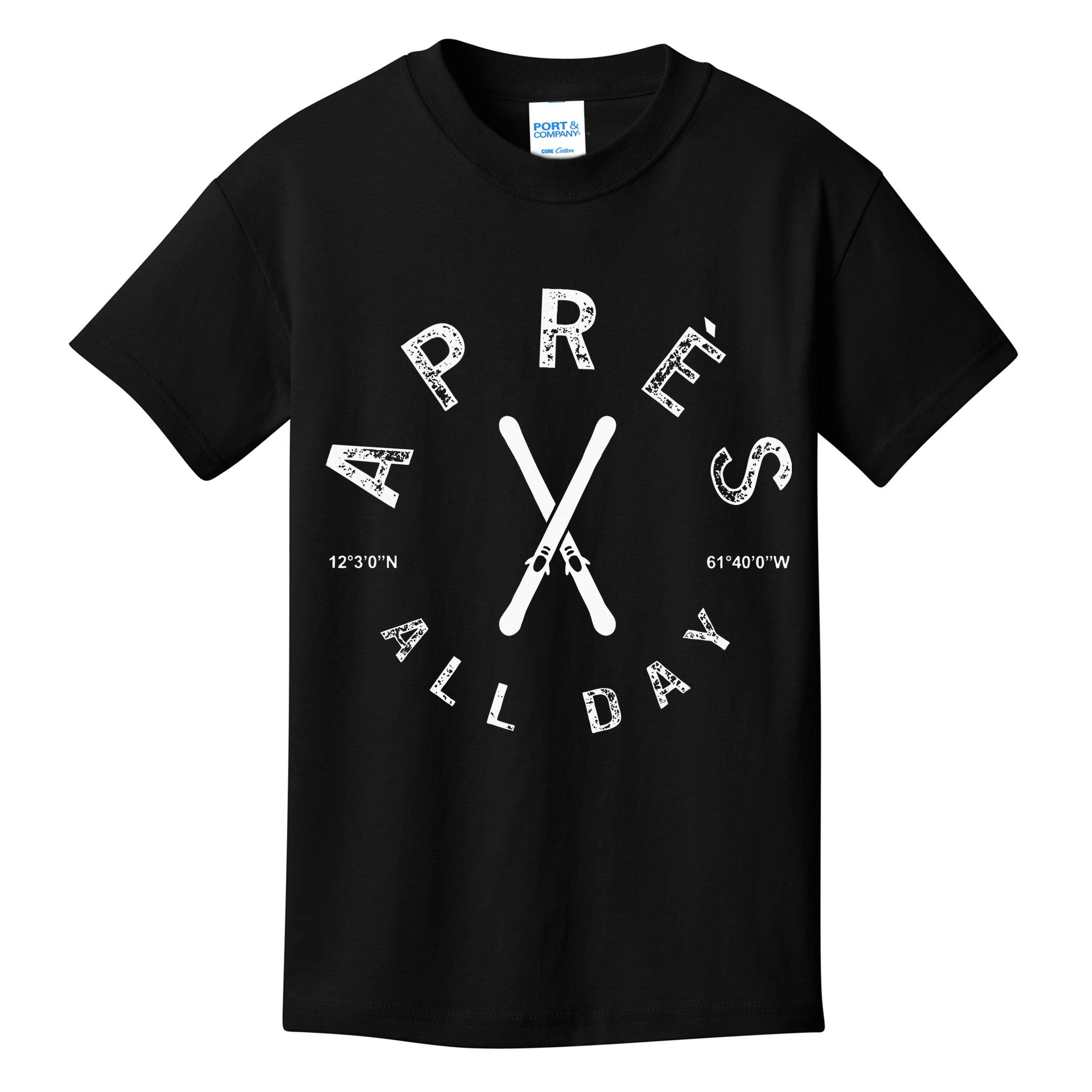 Apres All Day Winter Sports Apres Ski Lover Skiing Men Skier Kids T-Shirt