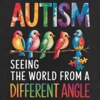 Autism Awareness Different Angle Neurodiversity 7 Panel Mesh Trucker Snapback Hat