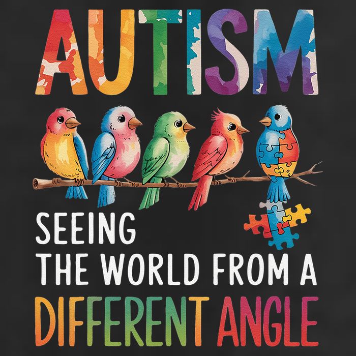 Autism Awareness Different Angle Neurodiversity 7 Panel Mesh Trucker Snapback Hat