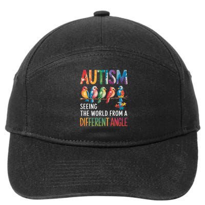 Autism Awareness Different Angle Neurodiversity 7-Panel Snapback Hat