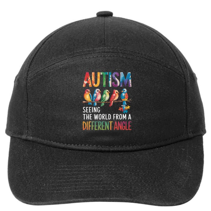 Autism Awareness Different Angle Neurodiversity 7-Panel Snapback Hat