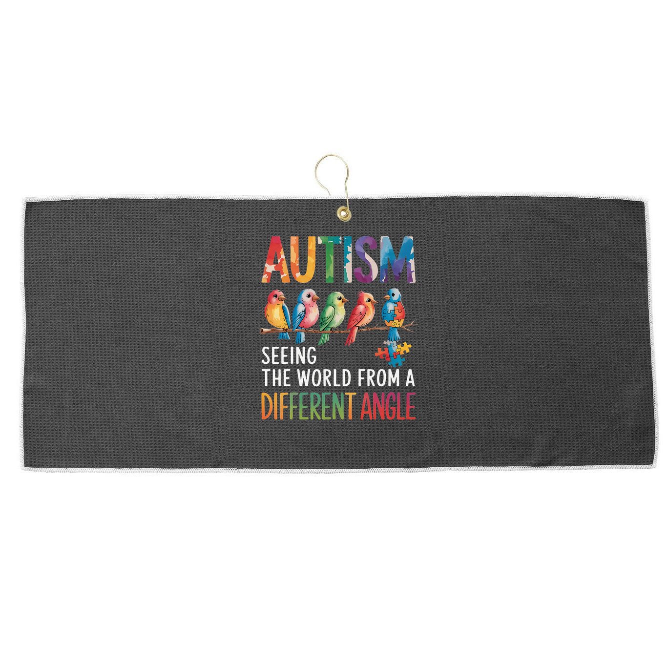 Autism Awareness Different Angle Neurodiversity Large Microfiber Waffle Golf Towel