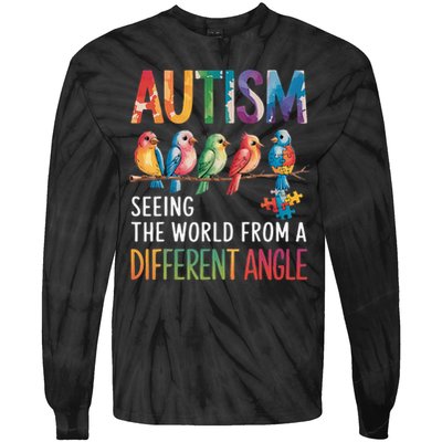 Autism Awareness Different Angle Neurodiversity Tie-Dye Long Sleeve Shirt