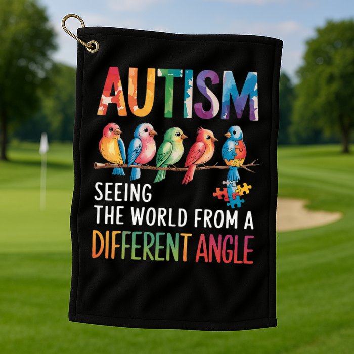 Autism Awareness Different Angle Neurodiversity Golf Towel
