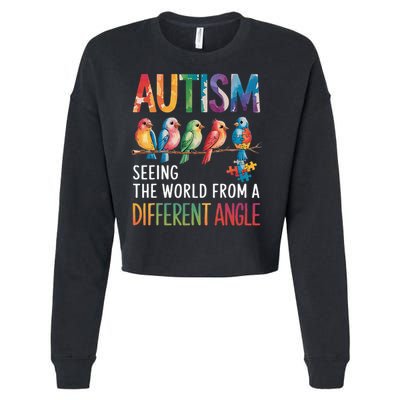 Autism Awareness Different Angle Neurodiversity Cropped Pullover Crew