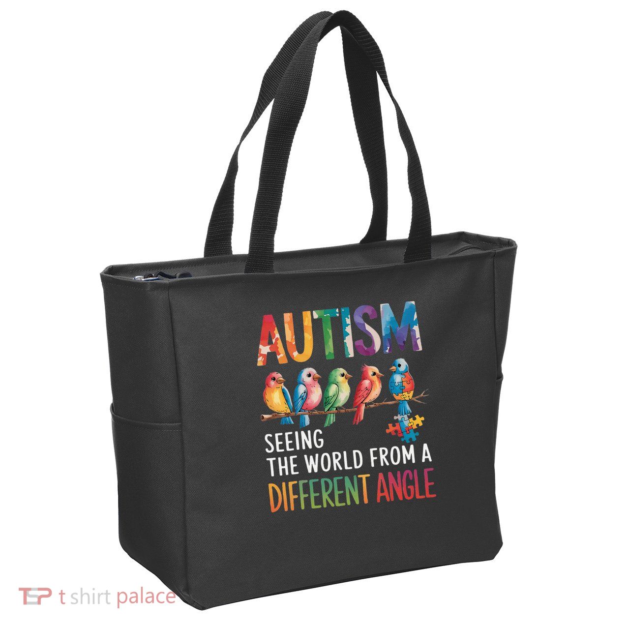 Autism Awareness Different Angle Neurodiversity Zip Tote Bag