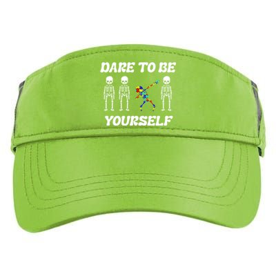 Autism Awareness Dare To Be Yours Dabbing Skeleton Puzzle Gift Adult Drive Performance Visor