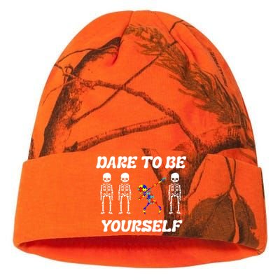 Autism Awareness Dare To Be Yours Dabbing Skeleton Puzzle Gift Kati Licensed 12" Camo Beanie