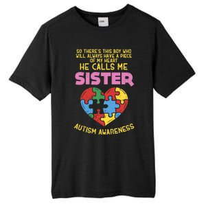 Autism Awareness Day Piece Of My Heart Sister Cute Gift Tall Fusion ChromaSoft Performance T-Shirt