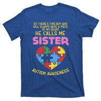 Autism Awareness Day Piece Of My Heart Sister Cute Gift T-Shirt