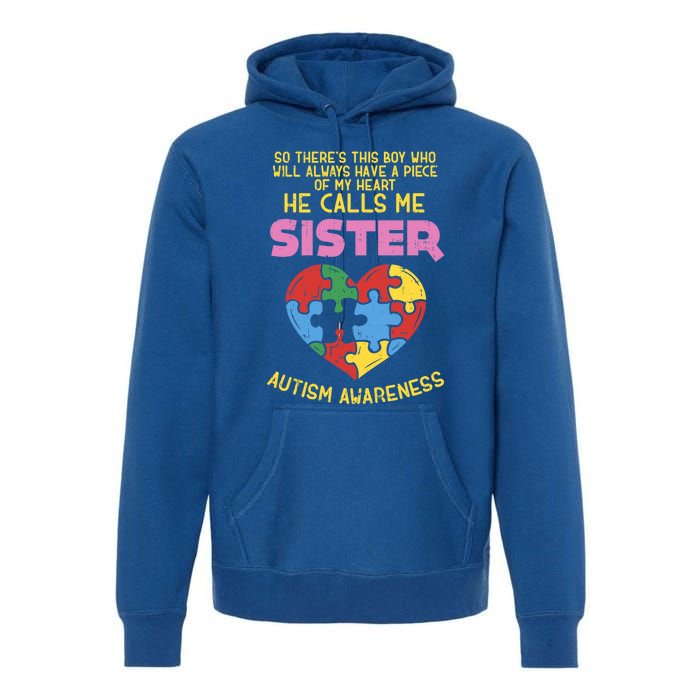 Autism Awareness Day Piece Of My Heart Sister Cute Gift Premium Hoodie