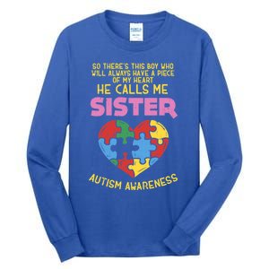 Autism Awareness Day Piece Of My Heart Sister Cute Gift Tall Long Sleeve T-Shirt