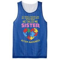 Autism Awareness Day Piece Of My Heart Sister Cute Gift Mesh Reversible Basketball Jersey Tank