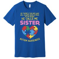 Autism Awareness Day Piece Of My Heart Sister Cute Gift Premium T-Shirt