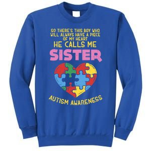 Autism Awareness Day Piece Of My Heart Sister Cute Gift Tall Sweatshirt