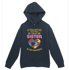 Autism Awareness Day Piece Of My Heart Sister Cute Gift Urban Pullover Hoodie