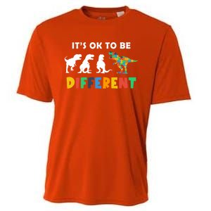 Autism Awareness Dinosaur Its Ok To Be Different Funny Gift Cooling Performance Crew T-Shirt