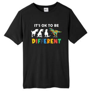 Autism Awareness Dinosaur Its Ok To Be Different Funny Gift Tall Fusion ChromaSoft Performance T-Shirt