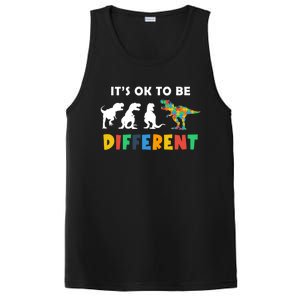 Autism Awareness Dinosaur Its Ok To Be Different Funny Gift PosiCharge Competitor Tank