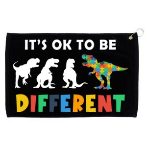 Autism Awareness Dinosaur Its Ok To Be Different Funny Gift Grommeted Golf Towel