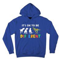 Autism Awareness Dinosaur Its Ok To Be Different Funny Gift Hoodie