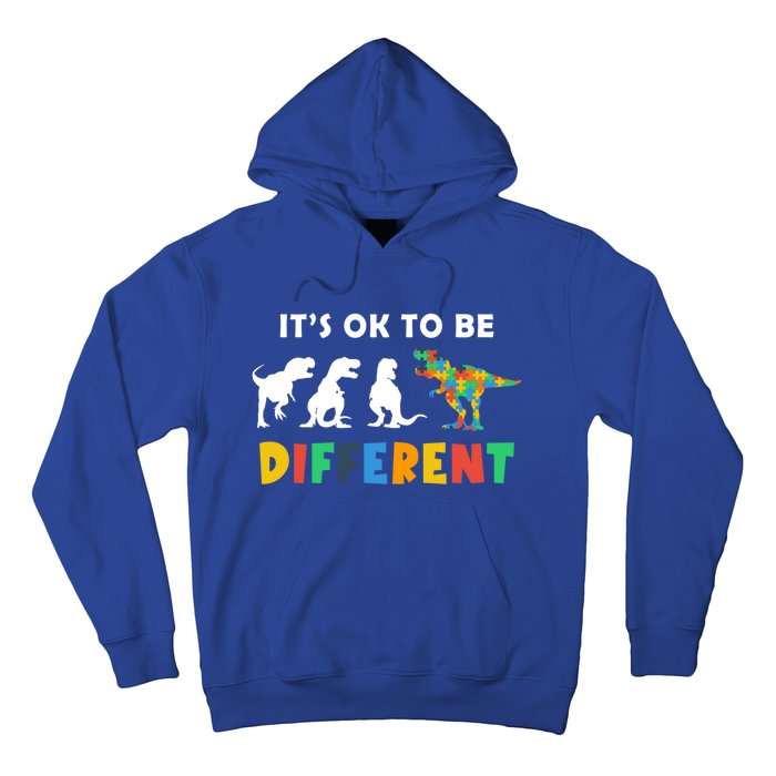 Autism Awareness Dinosaur Its Ok To Be Different Funny Gift Hoodie