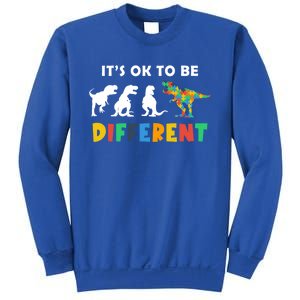 Autism Awareness Dinosaur Its Ok To Be Different Funny Gift Sweatshirt