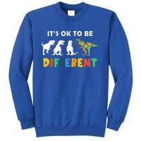 Autism Awareness Dinosaur Its Ok To Be Different Funny Gift Sweatshirt