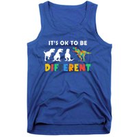 Autism Awareness Dinosaur Its Ok To Be Different Funny Gift Tank Top