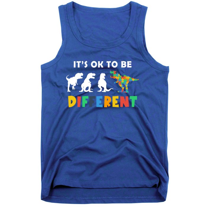 Autism Awareness Dinosaur Its Ok To Be Different Funny Gift Tank Top